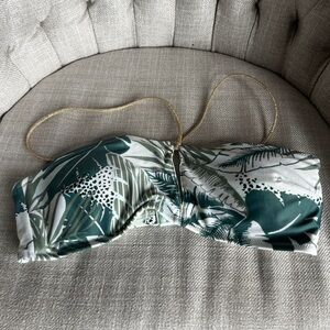 Aerie Palm Print Bandeau Bikini Top